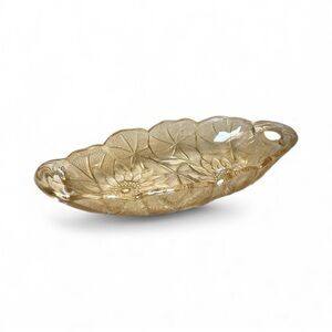 Indiana Glass Marigold Carnival Sunflower Oval Relish Bowl